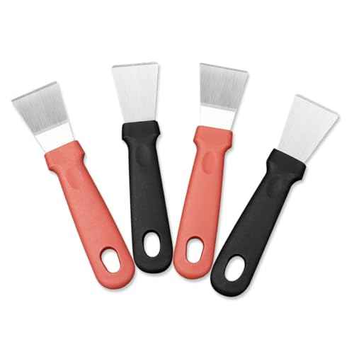Kytasryl 4PC Multi-functional Stainless steel Scraper, Lengthened Kitchen Cleaning Scraper Spatula, Refrigerator De-icing Tool, Bathroom Gap Cleaning Tool, walls or floors clearing scraper