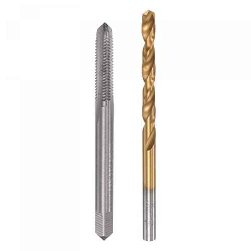 uxcell M5 x 0.8 Straight Flute Thread Tap and 4.2mm Twist Drill Bit Set, Metric Titanium Plated 6542 High Speed Steel Machine Screw Thread Tap Threading Drilling Tool