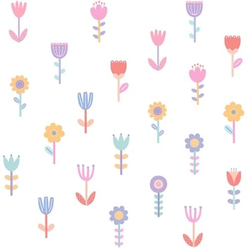 Floral Wall Stickers - Removable PVC Decals for Nursery Decor and Birthday Parties, Small Flower Art for Toddler Rooms and Home Furniture Accents
