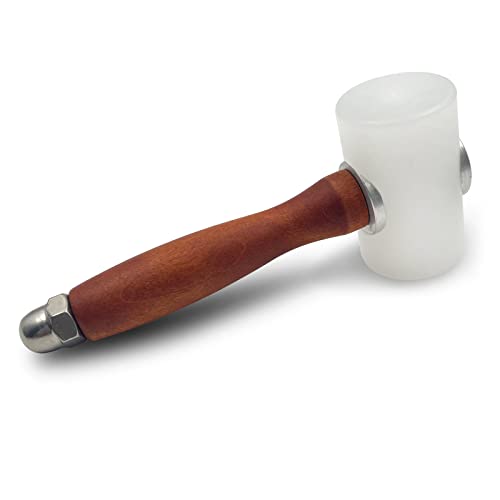 Leather Carving Hammer Mallet Wood Handle Nylon Hammer Mallet for Leathercraft Leather Carving DIY Leathercraft Mallet, Nylon T Head Wood Handle 7.4 Inch