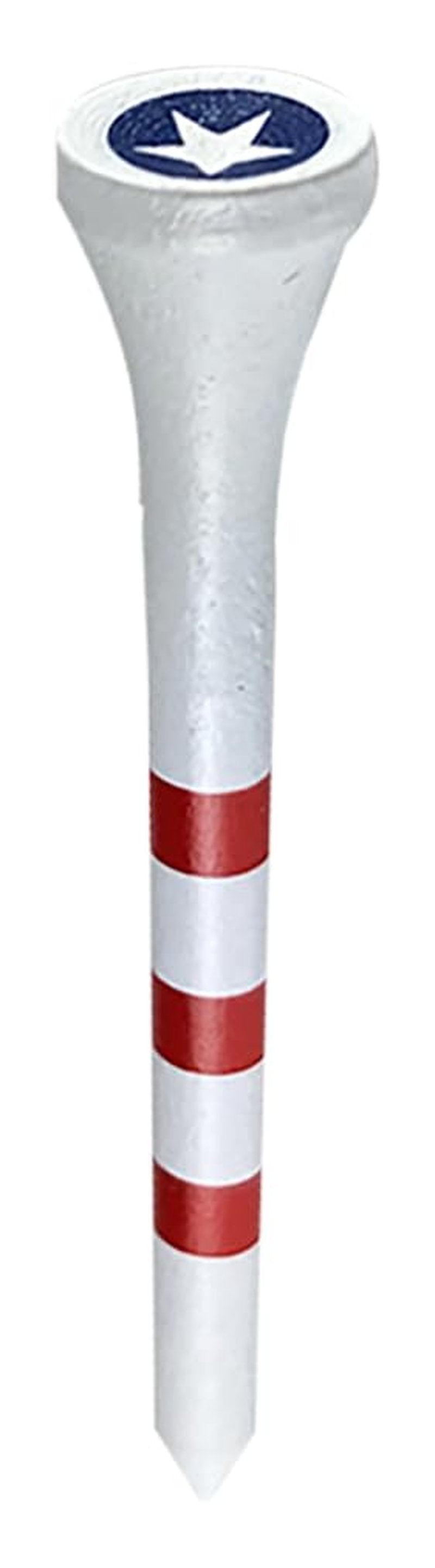 PrideSports 3-1/4" Pride Performance Wood Golf Tees - Special Edition Stars and Stripes - 45 Count - Designed for Less Friction and Longer Drives - Made in The USA