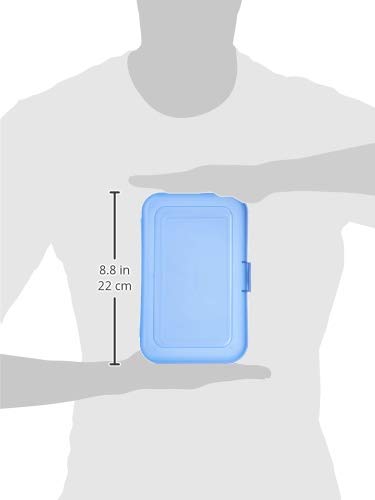 Amazon Basics 4-Pack Large Pencil Cases - Durable Plastic School Supply Pencil Box - Multi-Color Student Organization Cases for Office, College & Classroom Supplies