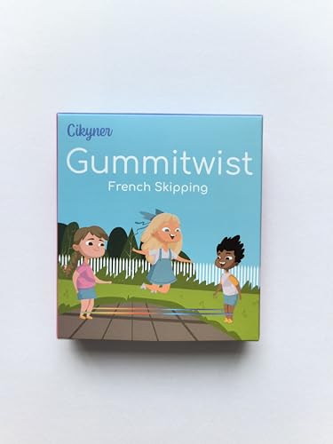 Cikyner Chinese Jump Rope, 4m Long 1.5cm Wide Elastic Chinese Ropes with Instructions French Skipping Rubber Band for Indoor and Outdoor Children Jumpsies Games, Ideal for Gifts for Girls and Boys