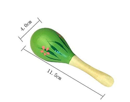 Islmlisa Mini Wooden Maracas Rattles Egg Shaker Kids Musical Party Favor Kid Baby Shaker Sand Hammer Toy (Random Color Pattern)