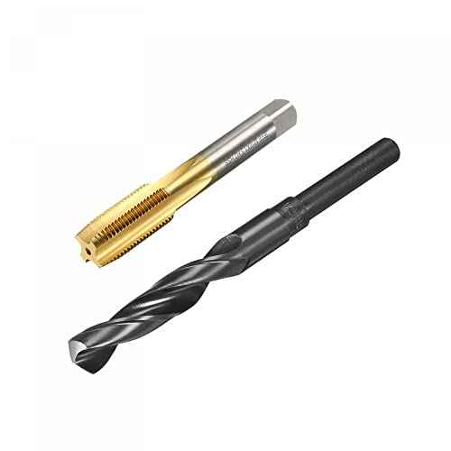 uxcell Metric Tap M16 x 1.5mm Pitch H2 Right Hand Thread, 14.5mm Drill Bit HSS 9341 Black Oxide with 1/2 Inch Straight Reduced Shank