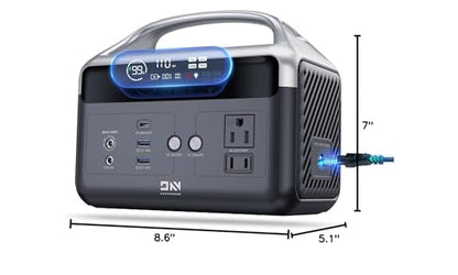 DaranEner Portable Power Station 56000mAh, 179.2Wh LiFePO4 Battery Backup w/ 2 300W (Peak 600W) AC Outlets, 1.5hrs Fast Charging, Power Bank for Hurricane Emergency/Outdoor Camping/RVs/Home Use