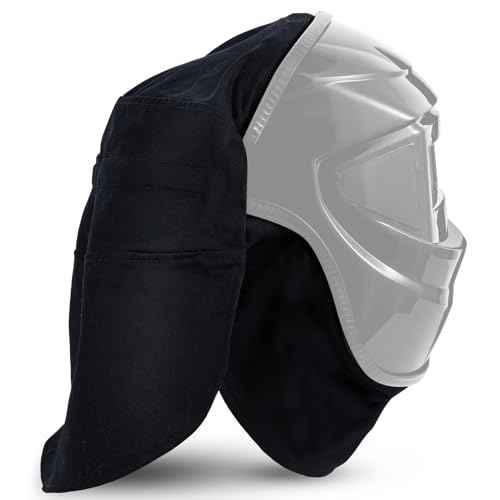 Jecery 2 Pcs Welding Helmet Cover and Helmet Bib Set, Welding Accessories with Press Fit Seal for Neck Protection, Fits Most(Classic,Black)
