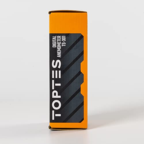 TopTes TS-301 Anemometer Wind Speed Meter, 2.26-Inch Display Wind Meter with Backlight, Max/Min/Average - Orange