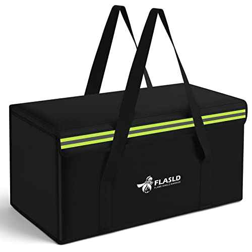 FLASLD Large Fireproof Document Bags, 24x12x12¡± Waterproof Storage Firesafe Bag, Fireproof Folder Safe Box for Cash, Valuables & Passport, Silicone Coating & Zipper Closure
