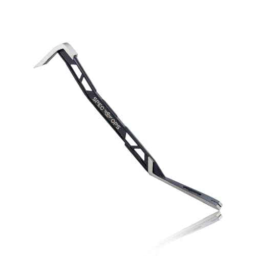 Spec Ops Tools 18" Flat Pry Bar Crowbar, Lightweight Skeletonized Design, Teardrop Nail Puller, High-Carbon Steel