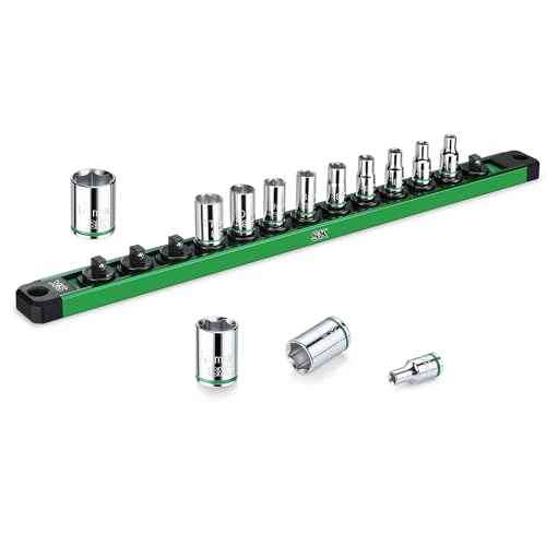 SK 1/4" Drive Socket Set, Metric Sockets, 13-Piece 4-14 mm, SuperKrome Finish, Premium CR-V Construction, with Aluminum Socket Organizer