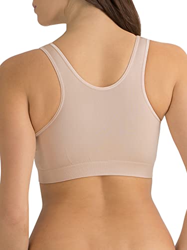 Fruit of the Loom womens Seamless Pullover With Built-in Cups bras, In Buff, Large US