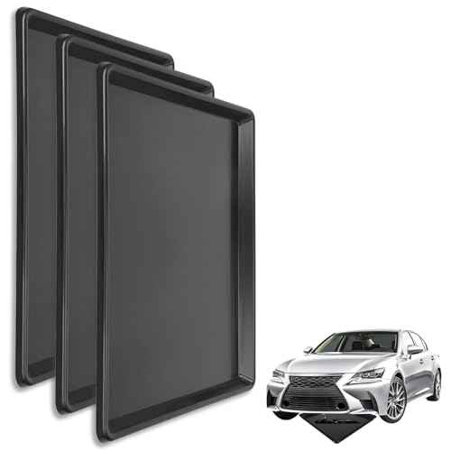 3 Pcs Extra Large Oil Drain Pan for Under Car - 35.4 x 24 x1.4 inches, Durable Plastic Auto Oil Change Drain Tray, Oil drip pan for Garage Floor, for Under-Vehicle Plastic Oil Drain Pan