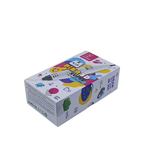 PIKA3D Super 3D PRINTING PEN - Includes 3D Pen, 4 Colors of PLA Filament Refill with Stencil Guide and User Manual, White