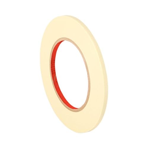 3M General Use 201+ Masking Tape - 0.5 in. (W) x 180 ft. (L) Crepe Masking Tape Roll with Solvent Free Rubber Adhesive