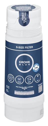 GROHE Blue S-Filter Cartridge - Replacement Filter for Blue and Red Water Systems for Fresh Filtered Water, Reduces Limescale and Heavy Metals, Capacity 600 Litre, 40404001
