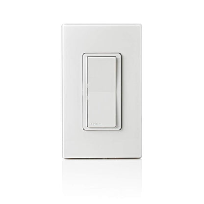 Leviton Decora Smart Switch, Wi-Fi 2nd Gen, Neutral Wire Required, Works with Matter, My Leviton, Alexa, Google Assistant, Apple Home/Siri & Wired or Wire-Free 3-Way, D215S-1RW, White