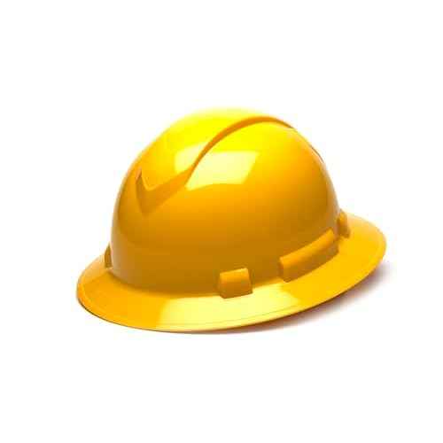 Pyramex Ridgeline Full Brim Hard Hat 4 Point Ratchet Yellow