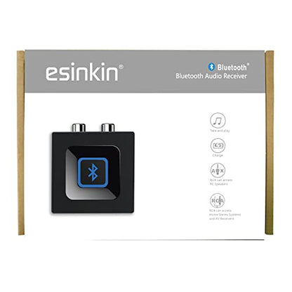 esinkin Bluetooth Receiver for Music Streaming Sound System, Bluetooth Audio Adapter for PC/Mac/Smartphone/Tablet/AV Receiver, with on/off Switch