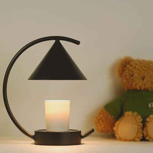 bamboo&life Moonlit TouchOn Candle Warmer Lamp,Free Handmade Placemat&2bulbs,Unique Moon-Shape,Modern&Chic B-Day Gift for Mom,Eco-Luxury Bamboo Base,Standout Japanese Housewarming Gift New Home Decor
