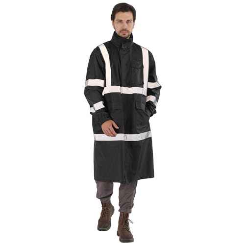 sesafety Safety Rain Coats for Men Work, Class 3 HighVisibility Rain Gear Construction, Reflective Hi Vis RainJacket Lightweight Waterproof