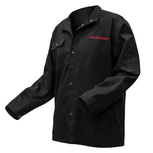 YESWELDER Flame Resistant (FR) Cotton Welding Jacket, NFPA2112 9oz, Light Weight Fire Retardant Weld Clothes for Men Women