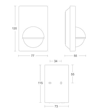 Steinel Motion Sensor IS 180-2 Black, PIR Motion Detector, 12 m Reach, max. 1000 W for 6 LED Lights, Twilight Switch