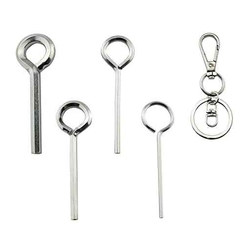 5IN1 Ring Allen Wrench Set - 5/64" 1/8" 5/32" 7/32" Allen Key Door Keys with 1 Keychain for Push Bar Panic Exit Device