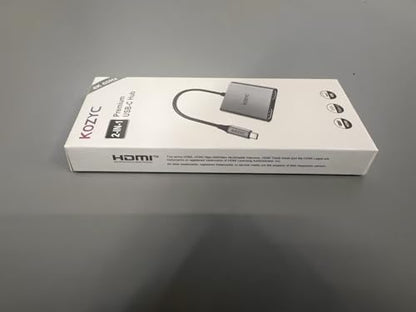 KOZYC USB C to Dual HDMI Adapter 4K@60Hz, Type C to HDMI Splitter Extended Display for Laptop, MacBook, MacBook Pro, UHDTV (Only on Windows support MST)