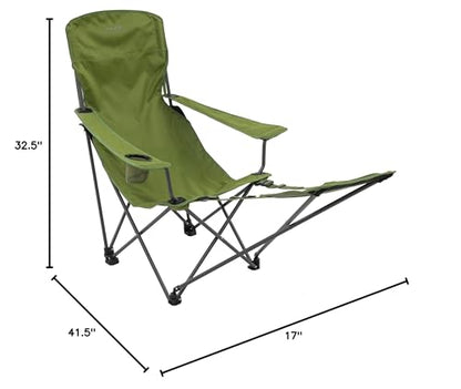 ALPS Mountaineering Escape Lounge Camping Chairs for Adults with Footrest and Adjustable Armrests, Sturdy Steel Frame, Compact Foldable Design, and Carry Bag, Cactus