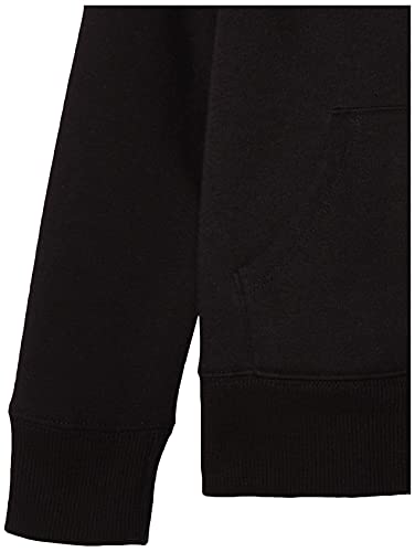 Amazon Essentials Girls' Fleece Zip-Up Hoodie Sweatshirt, Black, Medium