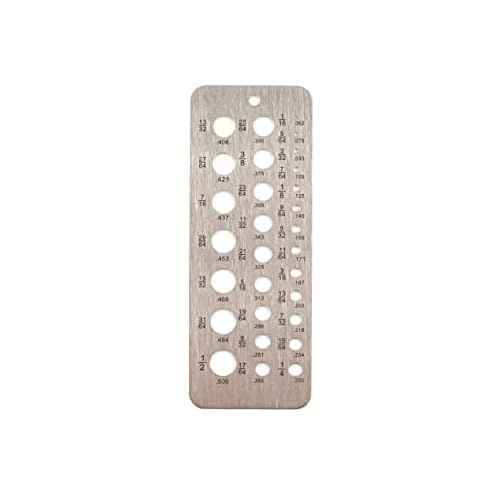 VCT 29 Hole Stainless Steel Drill Gauges for 1/16 Inch to 1/2 Inch Size Bits, 17/64-1/2 Inch Size Bits & Metric Sizes 0.062-0.250 Bolt and Wire Diameter Index Gauge