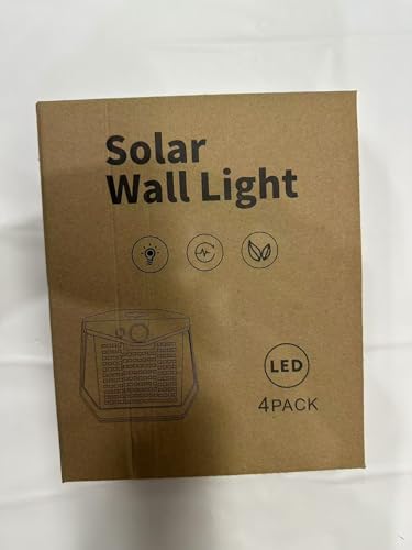 Solar Security Lights Outdoor Garden: 248 LED Solar Powered Outside Light 3 Modes Motion Sensor and 270°Wide Angle IP65 Waterproof Solar Power Wall Lighting For Fence Flood Door Garage Yard 4 Pack