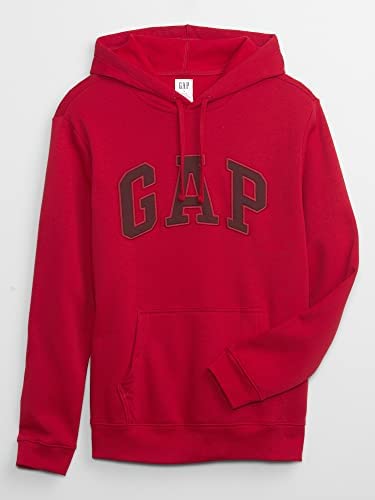 GAP mens Logo Fleece Hoodie Sweatshirt, Crimson Red, Small US