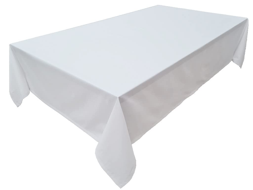 High-Quality Tablecloth, Table Linen Made from 100% Cotton, Concept Collection, Choice of Colours and Sizes (Tablecloth - 150 x 350 cm, White)