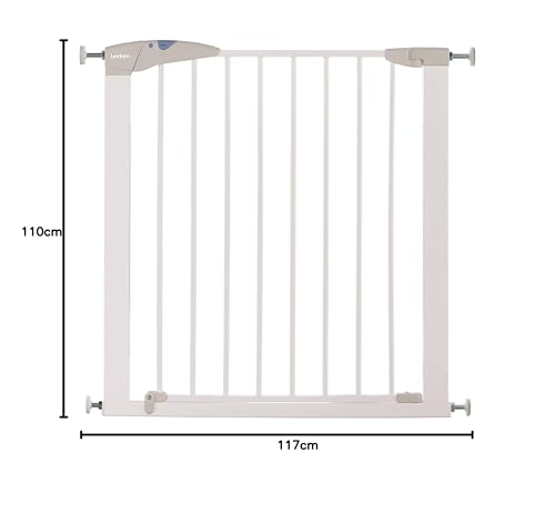 Munchkin Lindam Stair Gate | Sure Shut Axis Toddler & Baby Gate | Stair Gate Pressure Fit Baby or Dog Gate | Baby Safety Gate for Stairs & Doorways, Easy Install No-Screws Child Gate | 76-82cm| White