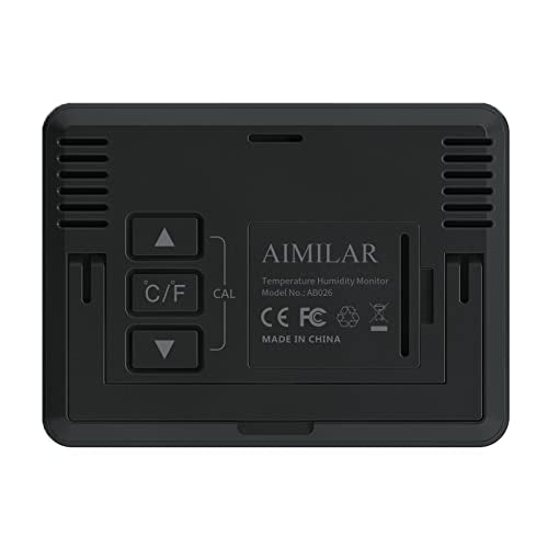 Humidity and Temperature Monitor - AIMILAR Digital Indoor Thermometer with High Low History, ℉ / ℃ Selectable, Easy to Use, Calibrate-able, Magnetic Option and Clear Display