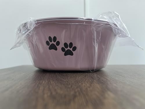 YUDANSI 860ml Pink Dog Bowls 2 Pack Small Medium Dogs Feeding Bowls Food Water Bowls with Non-Slip Silicone Sole, Stainless Steel Dog Dishes Elevated Raised Pet Feeder