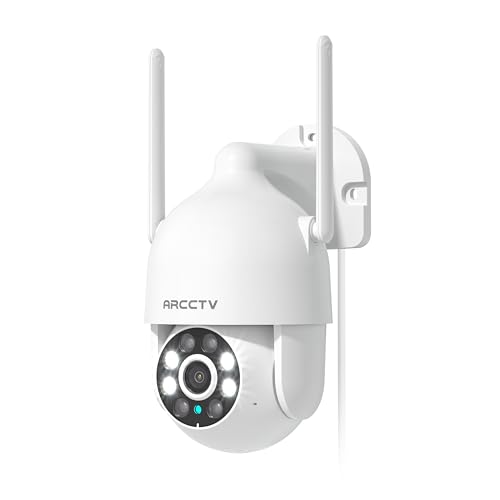 2K Security Camera Outdoor, 2.4G/5G WiFi 24/7 Recording Security Camera, 360¡Æ PTZ Auto Tracking, Motion Tracking, Full Color Night Vision, Waterproof