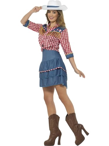 Smiffy's Women's Rodeo Doll Costume, blue, Small