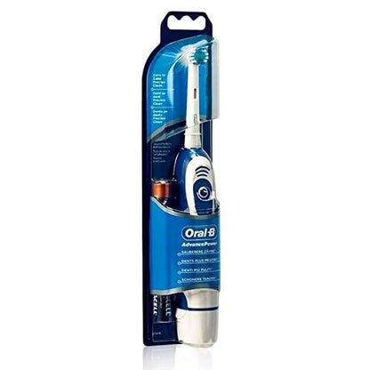 Oral-B Advance Power Electric Toothbrush, 1 Toothbrush Head With Indicator Bristles, Excess Plaque Remover, Battery Powered With 2 Batteries, Blue/White