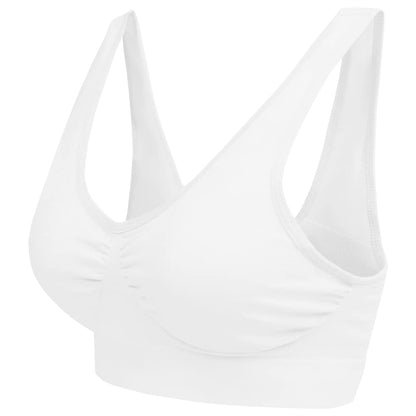 Blu Apparel Multipack Seamless Comfort Bras Sleep Bras Sizes 8-24 Not Padded Wireless (UK, Alpha, L, Regular, Regular, Black/White/Nude 3 Pack)