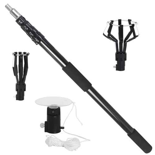 18FT Reach Light Bulb Changer for High Ceilings with Telescopic Extension Pole£¬3-12FT Light Bulb Extension Pole Changer with Baskets and Suction Cup for High Ceilings and Recessed Lights