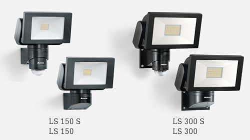 Steinel LED Outdoor Spotlight LS 150 S Black, 240° Motion Sensor Light, max. 12 m Range, 14.7 W, 4000 K, 1375 Lumen