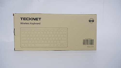 TECKNET 2.4G Wireless Keyboard, Small Keyboards with Media Hotkeys, Ultra Slim Compact Wireless Keyboard, 12-Month Battery Life, Compatible with PC, Desktop, Laptop, Smart TV - Silver
