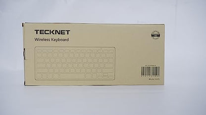 TECKNET 2.4G Wireless Keyboard, Small Keyboards with Media Hotkeys, Ultra Slim Compact Wireless Keyboard, 12-Month Battery Life, Compatible with PC, Desktop, Laptop, Smart TV - Silver