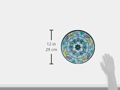 Certified International Talavera 11" Melamine Dinner Plates Feature Vibrant Blue, Green, and Floral Patterns. They are Durable, Lightweight, and Perfect for Indoor and Outdoor Dining, Service for 6.