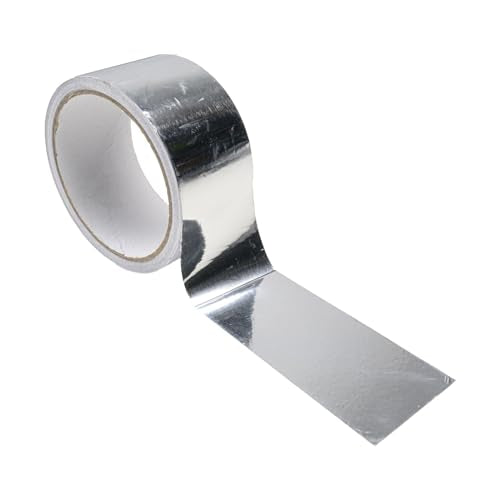 1 Pack Silver Aluminum Tape, Foil Tape, 2 inch (50mm) x 32 Feet (10 Meter), 3.9mil (0.1mm), Heavy Duty Duct Tape for Heat Insulation, HVAC, Dryer Vents, Wrap Pipe, Repair Ducting