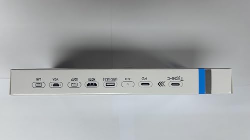 USB C HUB, Docking Station, 11-in-1 USB C Adapter with 4K-HDMI, VGA, USB 3.0 port, Type C PD, RJ45 Ethernet, SD/TF Card Reader, 3.5mm AUX, Compatible with MacBook Pro/Air, More Type C Devices
