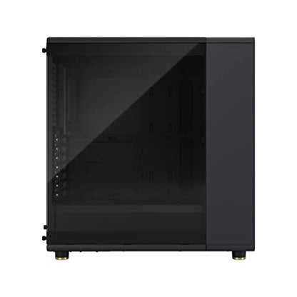 Fractal Design North Charcoal Black Tempered Glass Dark - Wood Walnut front - Glass side panel - Two 140mm Aspect PWM fans included - Type C USB - ATX Airflow Mid Tower PC Gaming Case